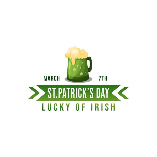 Logo Gelukkige St.Patricks Day Bier vintage Ierse vakantie icoon ontwerp element vecto