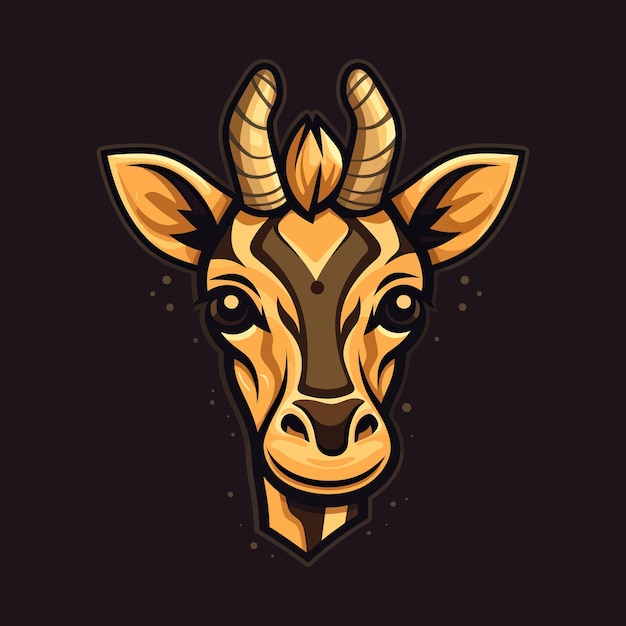 Un logo della testa di una giraffa disegnato nello stile dell'illustrazione degli esport