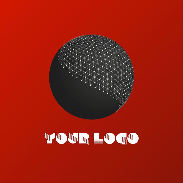 Vector logo globe dotted