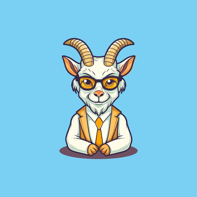 Vector logo goat elegant simple mascot style