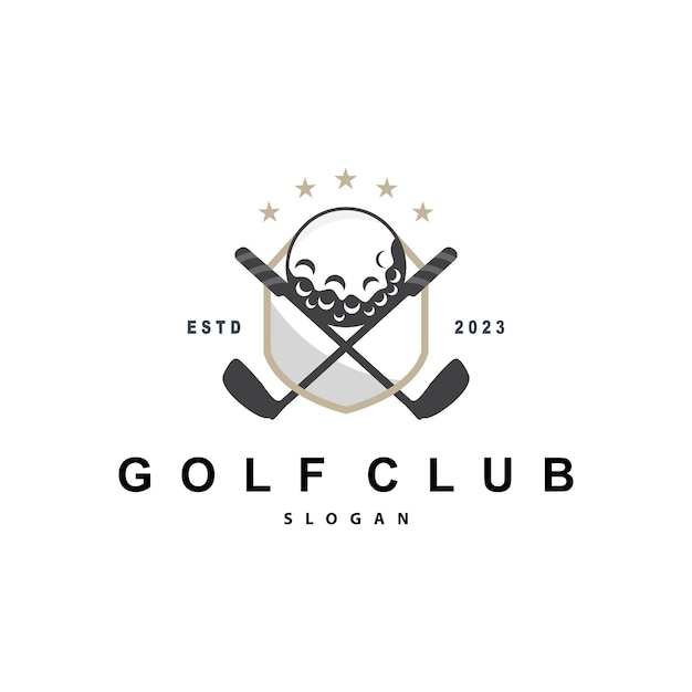 Logo Golfbal Spel Sport Club Team Golf Spel Toernooi Ontwerp Symbool Template Illustratie