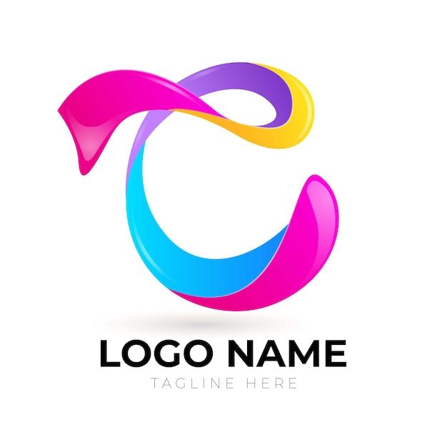 Vector logo gradient c