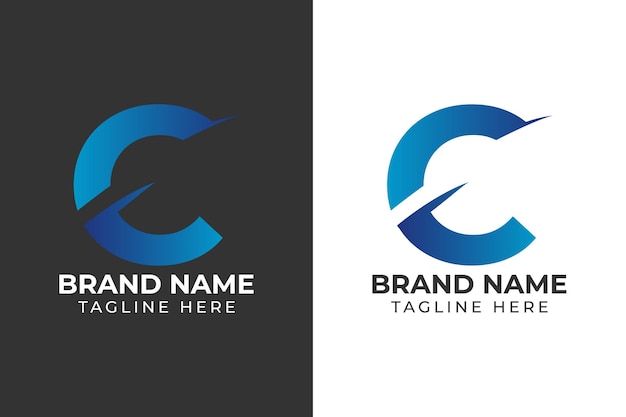 logo gradient type C abstract template design