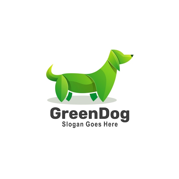 Logo Green Dog Gradient kleurrijke stijl.