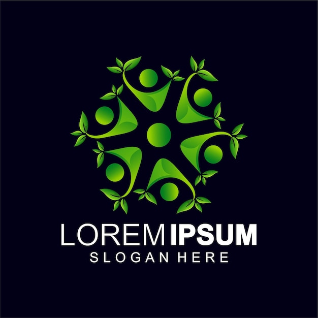 Logo groene persoon abstract