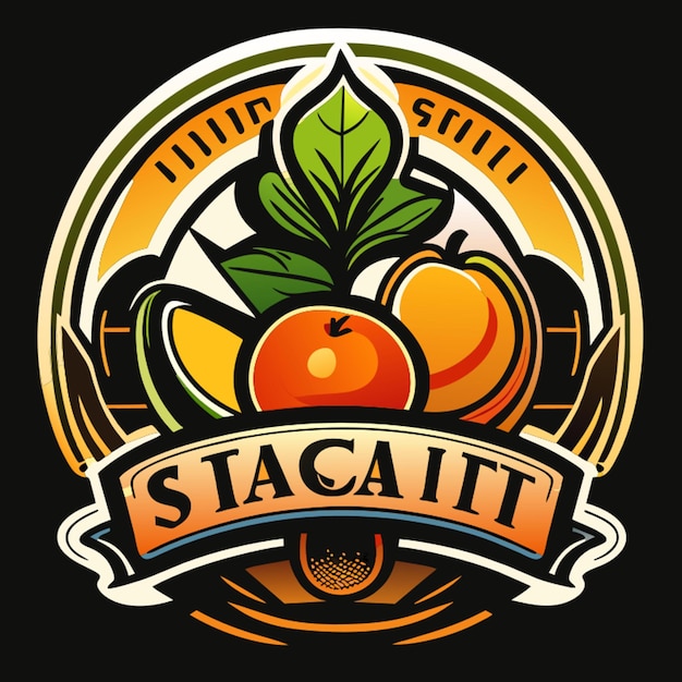 logo groente- en fruitboomgaard supermarkt vectorillustratie