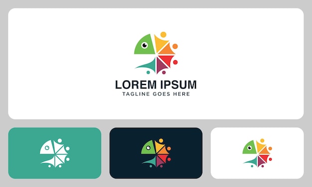 Logo group of people form a chameleon