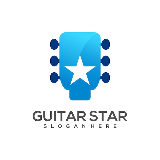 Logo guitar with star gradient