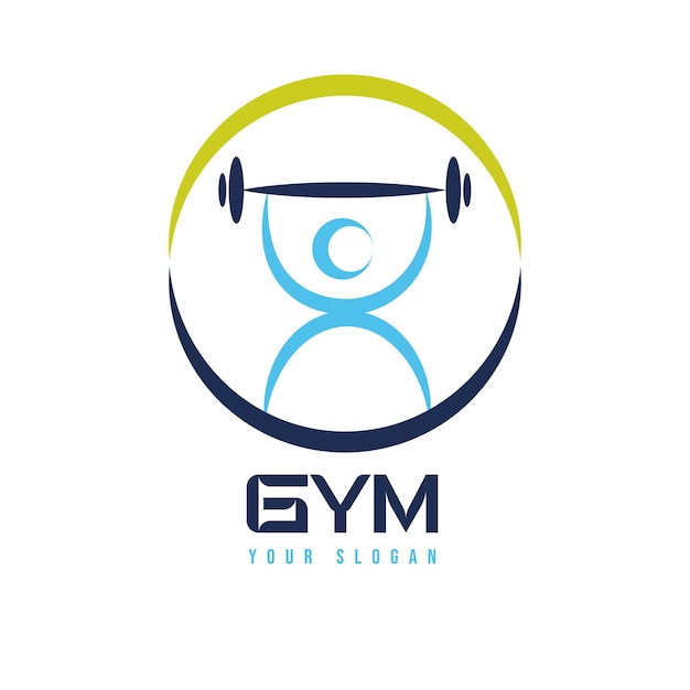 Logo gym sport fitness muscle logo vector