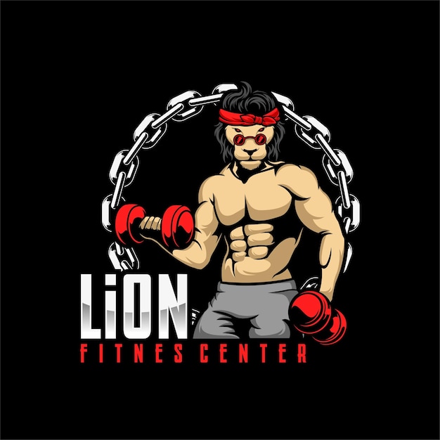 A logo for a gym with a man with a dumbbells in his hand.