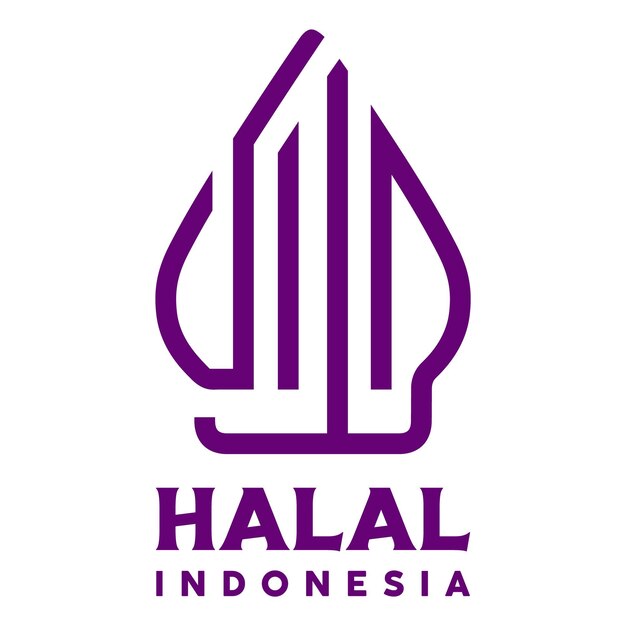 Vettore logo halal indonesia