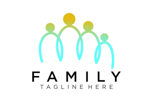 Logo Happy family icoon veelkleurig in eenvoudige figuren. Vector kan worden gebruikt als logotype.