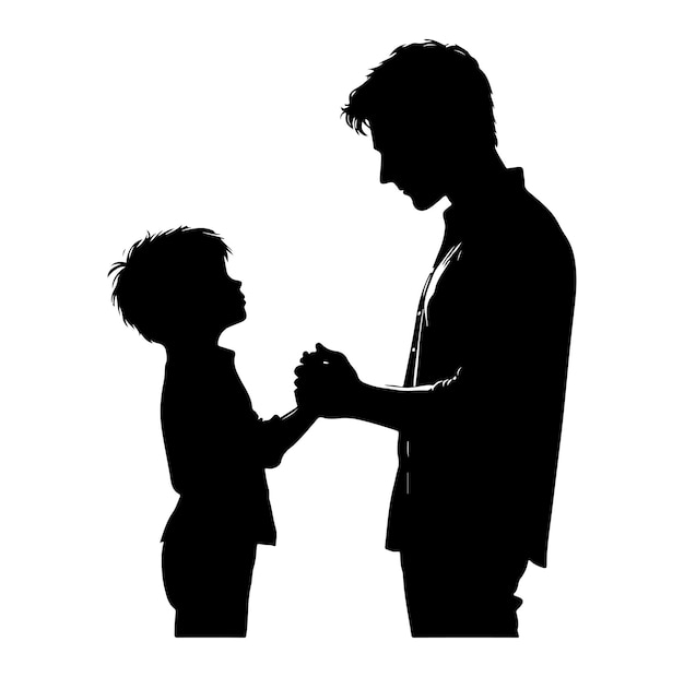 Vettore di silhouette del logo happy fathers day