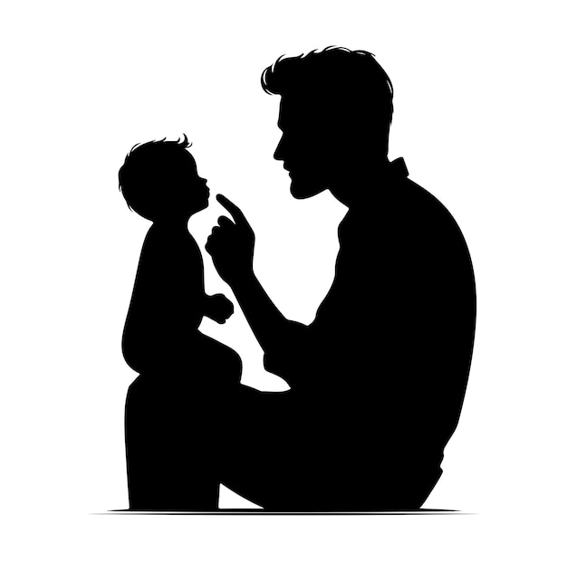 Logo happy fathers day silhouette vector