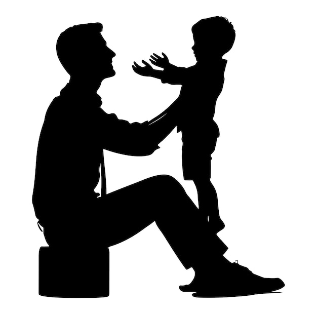 Логотип счастливого дня отца силуэт вектор