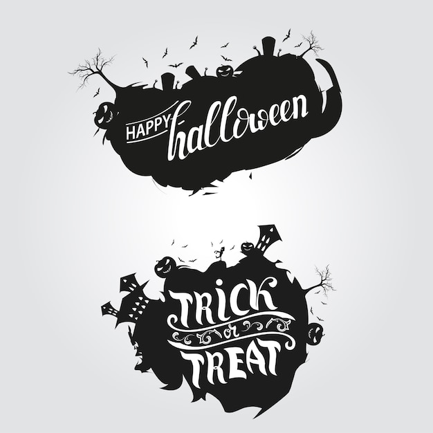 Logo Happy Halloween and Trick or treat