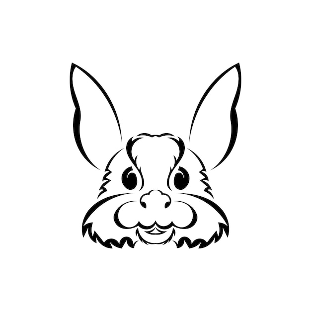 Логотип голова зайца Изолированный символ 2023 года Ручная работа