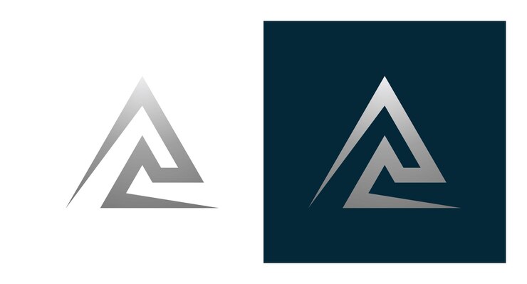 Vector the logo has the initials r and a in a triangle logo template icon creative vector logo illustration
