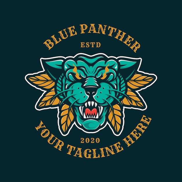 Logo head of angry panther