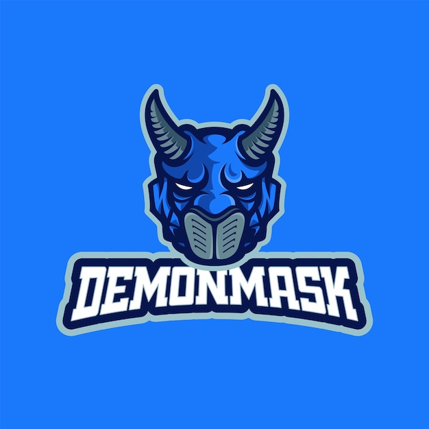 Logo head of demon with mask