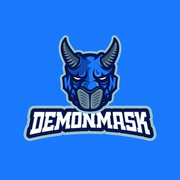 Логотип головы демона с маской