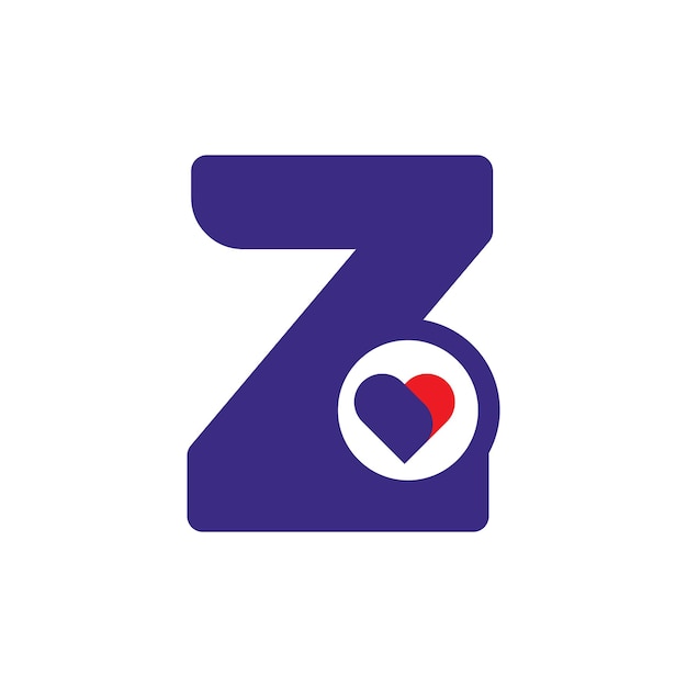 Logo heart letter z beautiful vector love logo design simple and clean letter mark z with heart