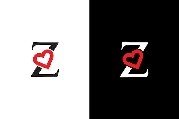 Logo Heart Letter Z. Beautiful vector love logo design. Z love outline creative letter design