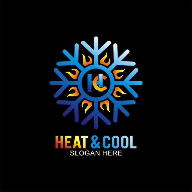 Vector logo for heat and cool business company