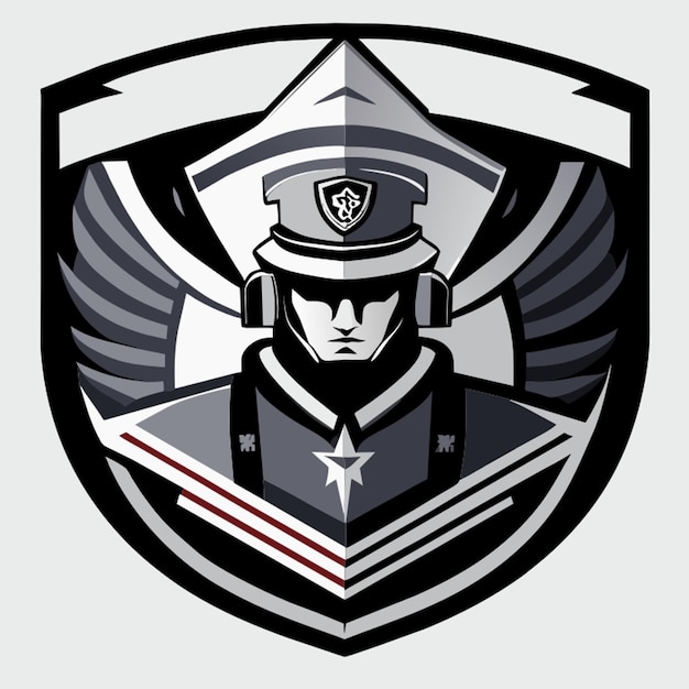 Vector the logo of a high school with a cadet bias vector illustration