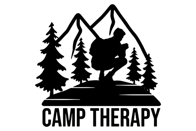 Vector logo hiking camp therapy