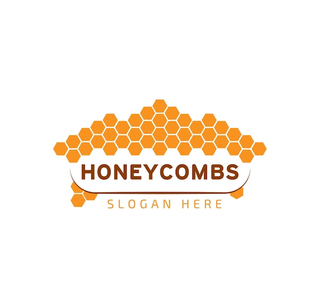 Logo of honeycombs bees mountains forest rich in honey