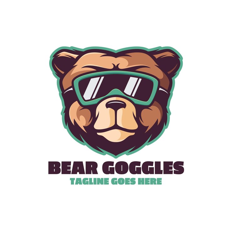 Vector logo hoofd van grizzlybeer