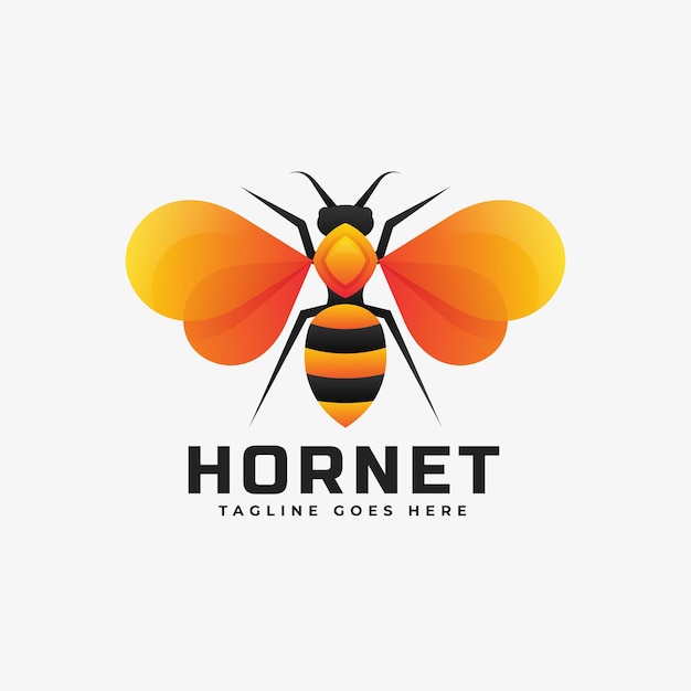 Logo hornet gradient kleurrijke stijl.