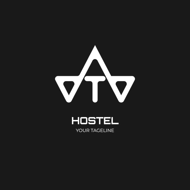 Logo hostel home art illustration