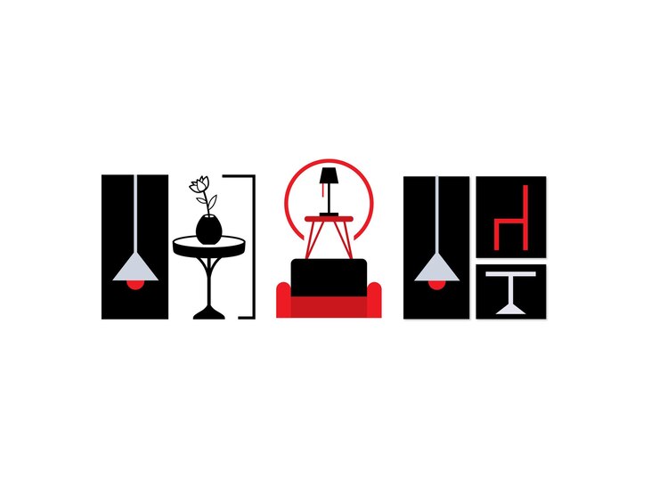 Vector a logo for a hotel with a picture of a bottle and a tray with a wine glass