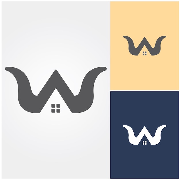 Vector a logo for a house with w on it