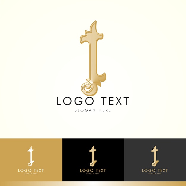 Vector logo i, monogram i, goud, vector i, logo ontwerp