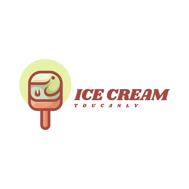 Logo ice cream simple mascot style.