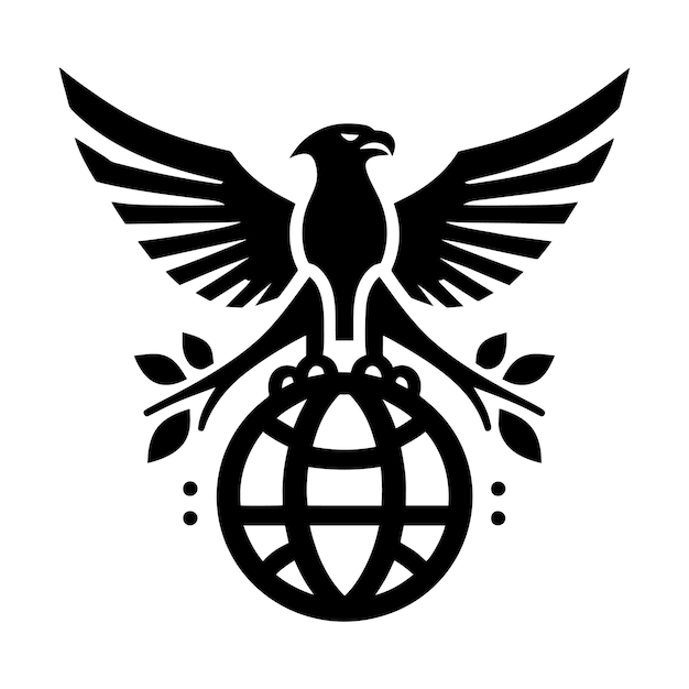 Logo icon eagle and globe