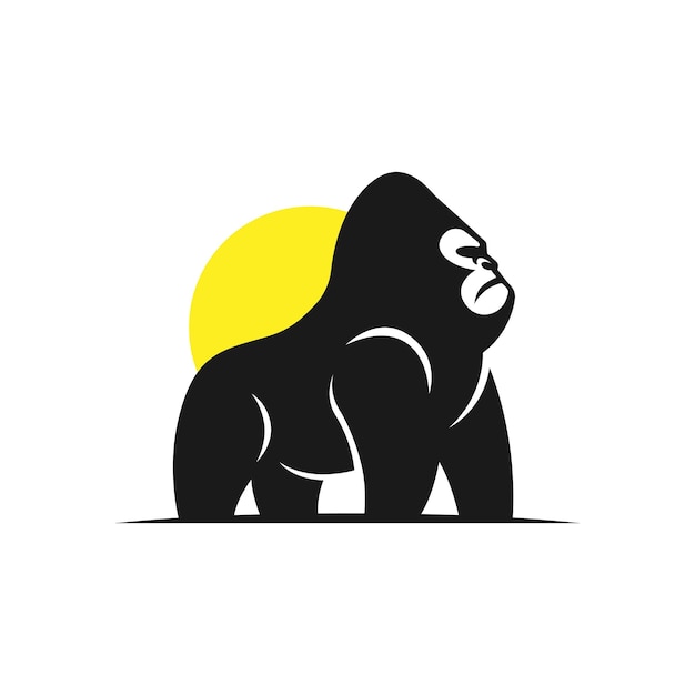 logo icon gorilla vector illustration