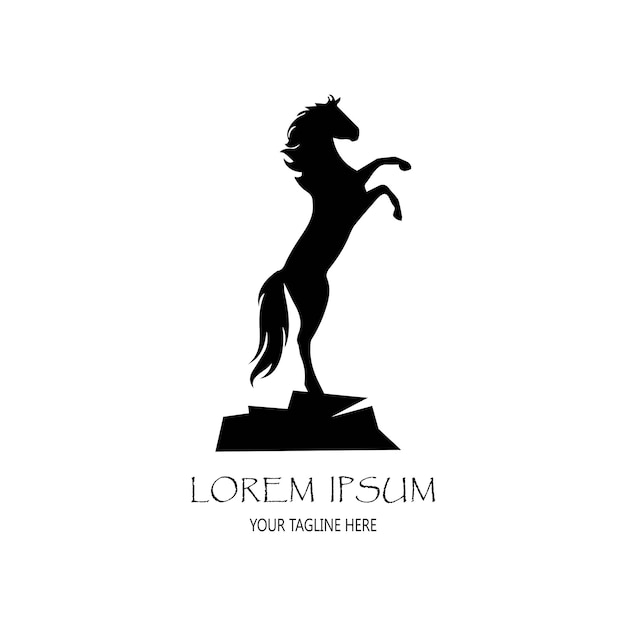 Logo icon horse silhouute vector