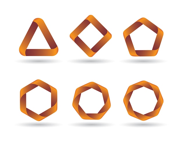 Vector logo or icon set folding design with polygon shape