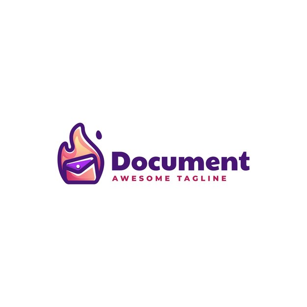 Logo illustratie document eenvoudige mascotte stijl