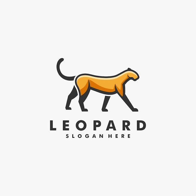 Logo illustratie leopard wandelen