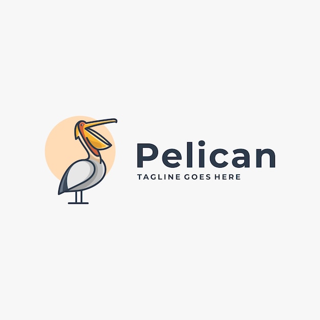 Logo Illustratie Pelikaan Vormen Eenvoudige Mascottestijl