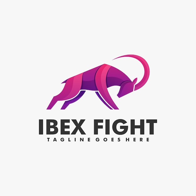 Logo illustratie Steenbok Fight Gradient Kleurrijke stijl.