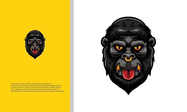 Vector logo illustratie vectorafbeelding van gorilla hoofd