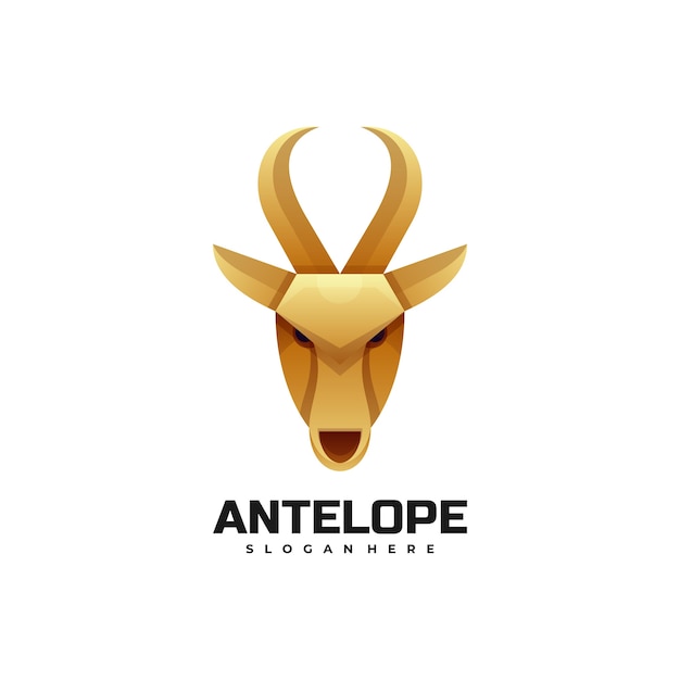 Vector logo illustration antelope gradient colorful style.