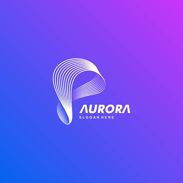 Logo illustration aurora gradient colorful style