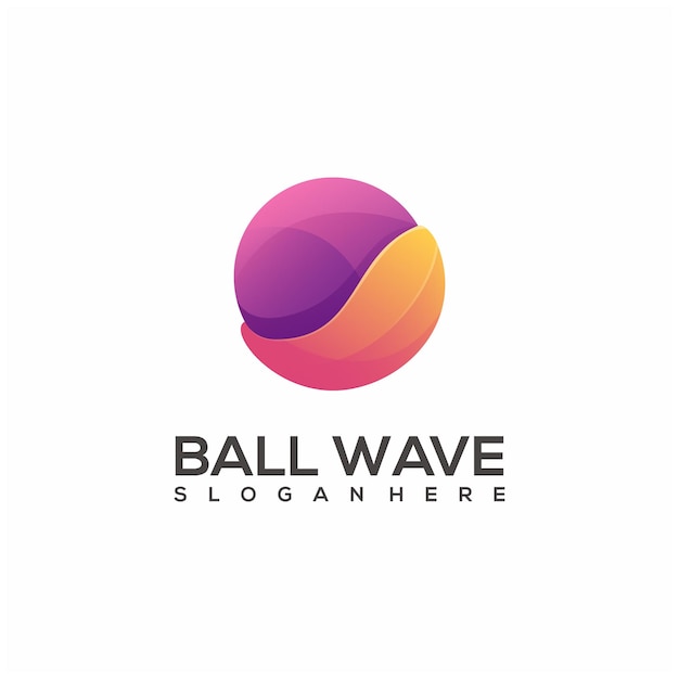 Logo illustration ball wave colorful gradient